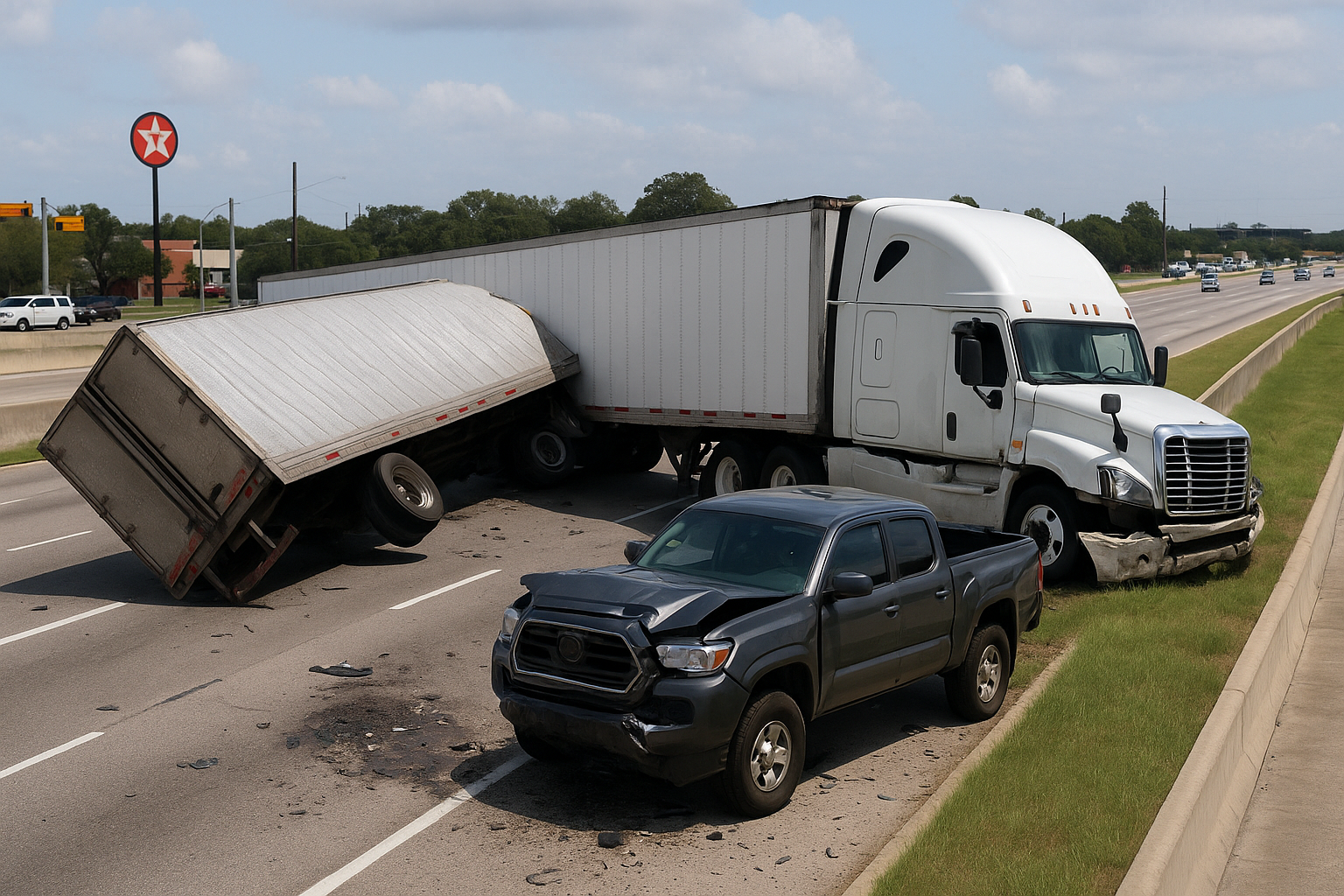 US 290 18-Wheeler Crash Houston