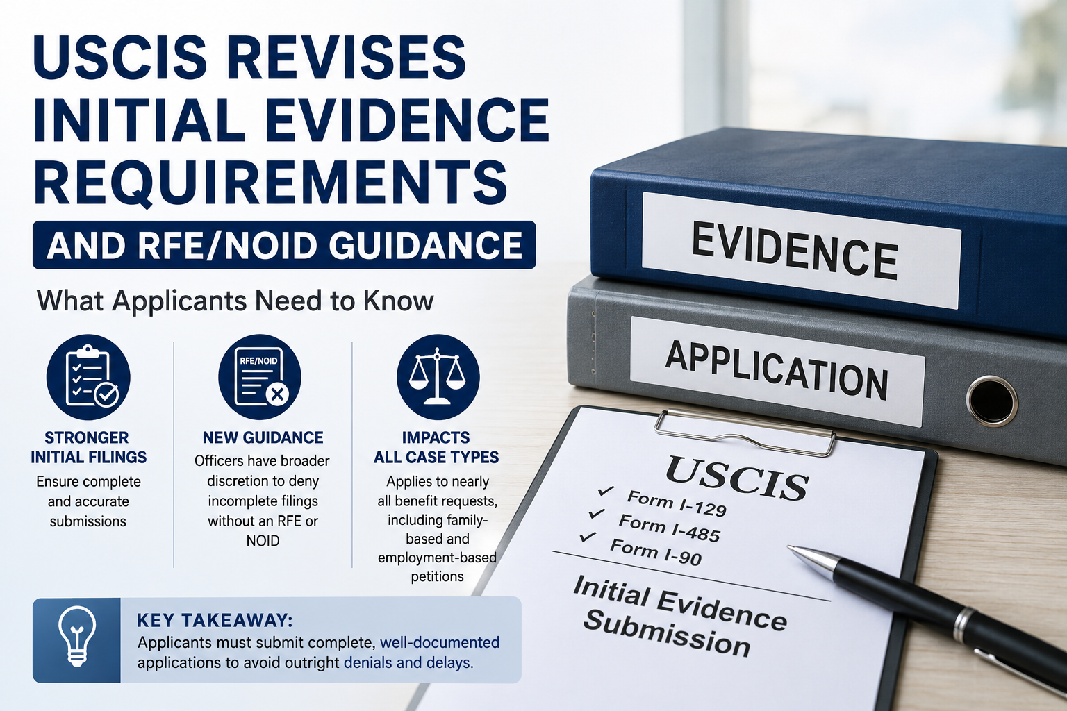 USCIS Revises Initial Evidence Requirements and RFE/NOID Guidance