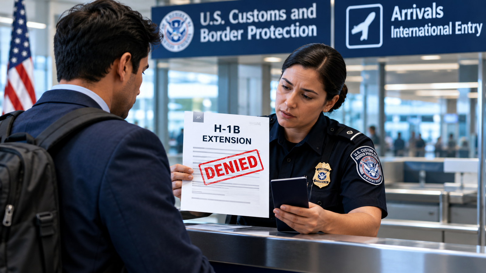 H-1B Extension Denial at Airport Entry